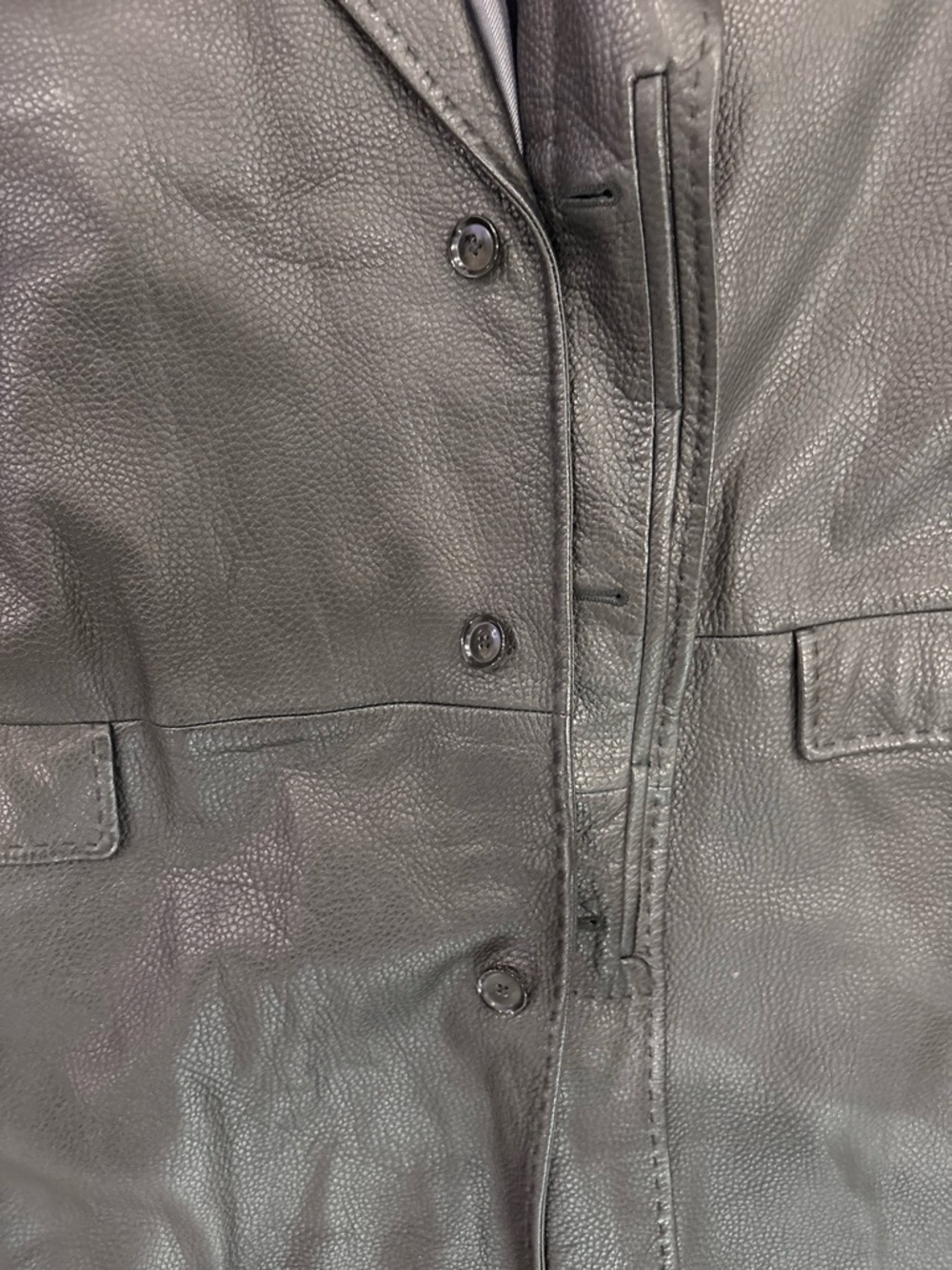 VTG LA MATTA Black Lambskin Leather Trench Coat Men’s IT 60 US 50 Made In Italy - Picture 5 of 12